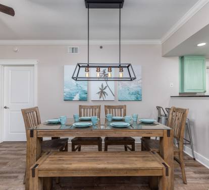 Your dinner is served in the most coastal modern setting for up to 8!