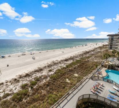 Tower 2 Pool and Beach from Balcony