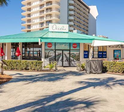 Oceans on-site restaurant with Tower 2 in background