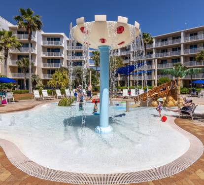 The splash pad is designed for babies to toddlers at only 1 1/2 feet of water. 