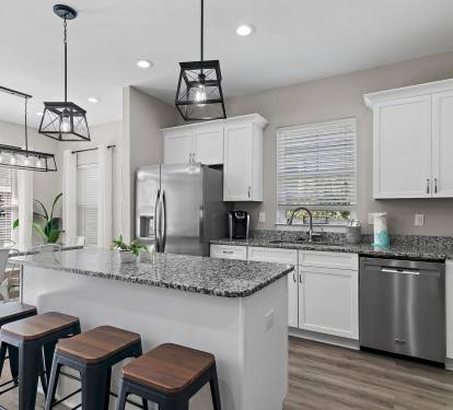 Additional seating at the kitchen island.