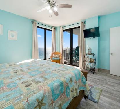 Gulf view and balcony entrance from primary suite