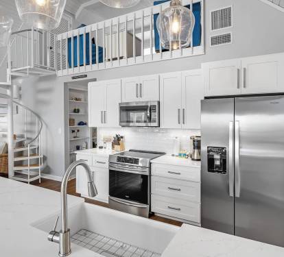 Kitchen and loft