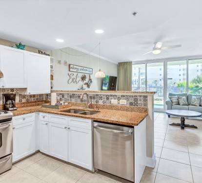 Large fully stocked kitchen has everything; crockpot, griddle, waffle maker, etc