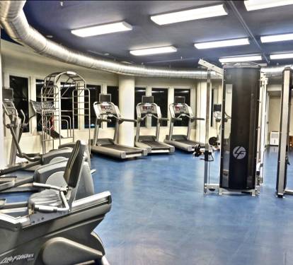 Fitness Room. beautiful veiws of the pool! Picture taken at night, 