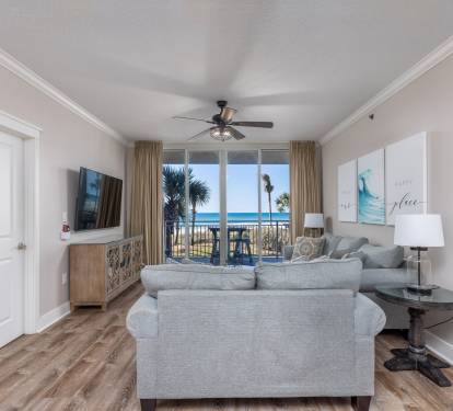 The living area is cozy & just what the Dr. ordered after a long day in the sun!