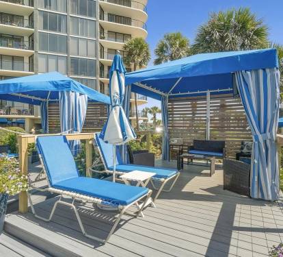 Rental cabanas with poolside service