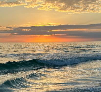 Sunset view from the private deeded beach access