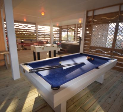 Game room under Lazy Daze