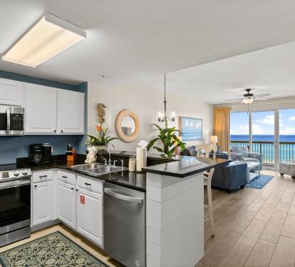Gulf views from kitchen and Living