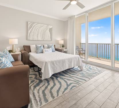 Pull out queen sofa bed with gulf views