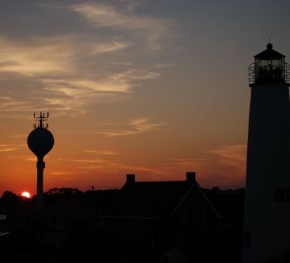sunset  seen i center of town