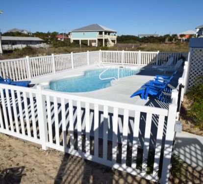 fenced in pool area