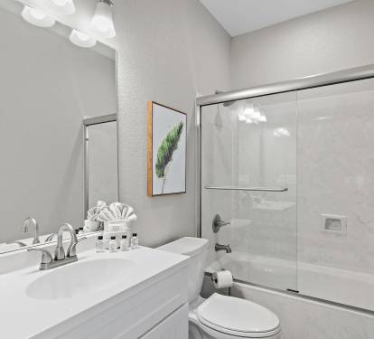 Bathroom #2: Private attached bathroom with shower/tub combo
