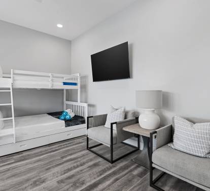 Bunk Room TV and Seating Area