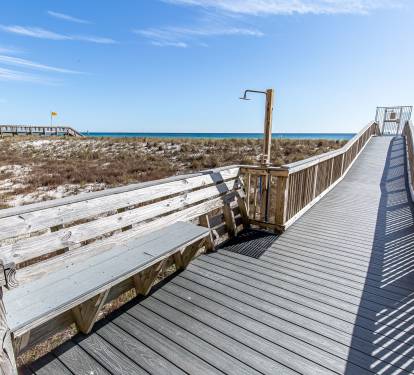 Private beach access from Navarre Towers to the beautiful white sands of Navarre Beach