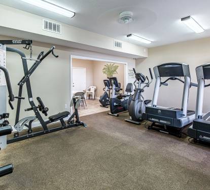 Exercise room at Navarre Towers