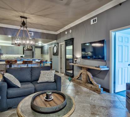 Large flat screen TV in living area