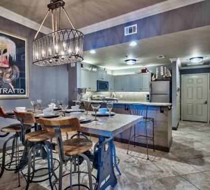 Dine at Bistro height or standard height - table and seating are adjustable!