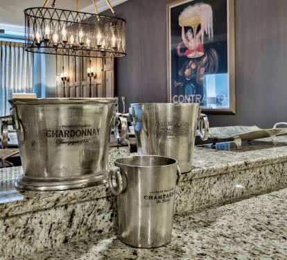 even the wastebaskets have class!