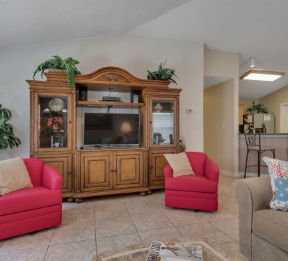 large flat screen tv in living room