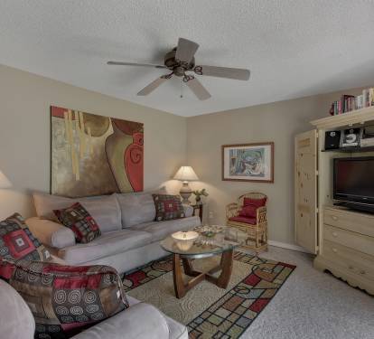 Large flat screen tv in living room