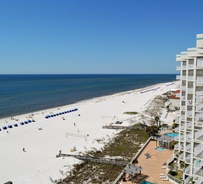 Balcony view looking west.