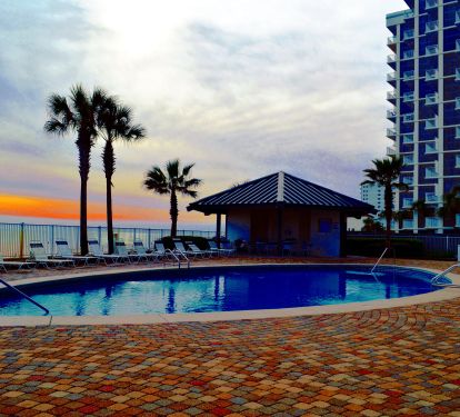 Kiddie pool &amp; beach front swimming pool with covered gazebo &amp; restrooms.
