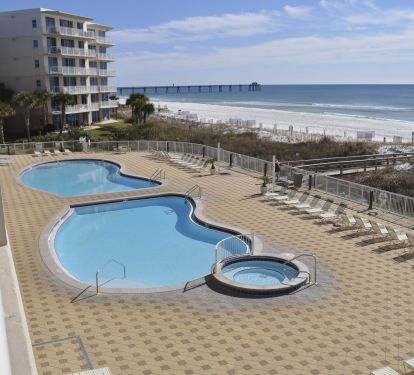 Summer Place has 2 large gulf front pools along with a large hot tub!