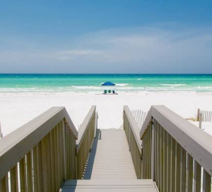 Boardwalk to private 50' beach! No crowds.  Easy back &amp; forth!