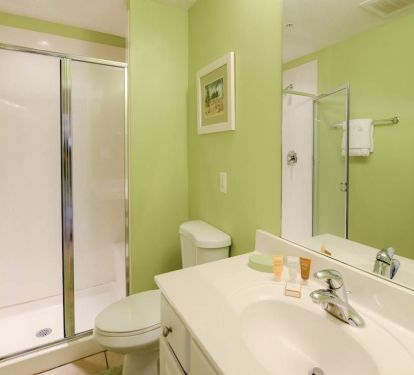 Walk-in shower with bench