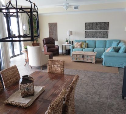 Great Room, dining and Living