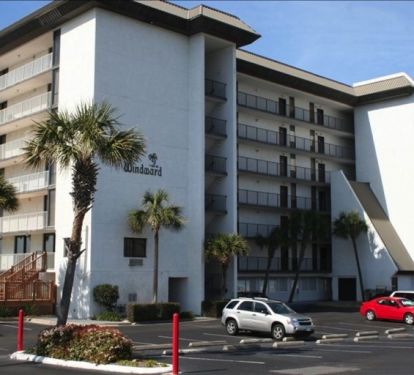The front view of the Windward building at Edgewater Beach Resort