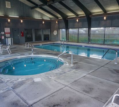 The indoor heated pool &amp; hottub are perfect for ending a day at the beach.