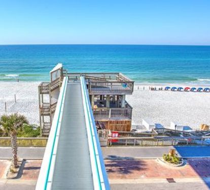 Sky Bridge cross over the street takes you to one of the world top 10 Beaches. Pristine white sand and beautiful waters of the Gulf of Mexico :))