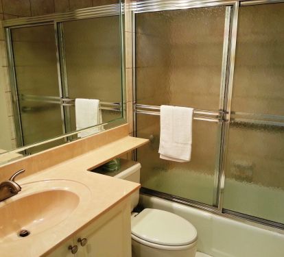 Private Guest Bathroom tub/showercombination. All Line are supplied.