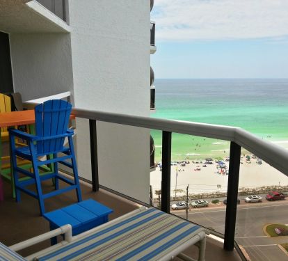 Large Balcony with Patio furniture and a Chaise Lounge. Great View !!!