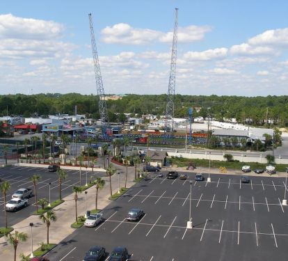Secure Gated Parking. View of Slingshot and Hammerhead Fred's Restaurant