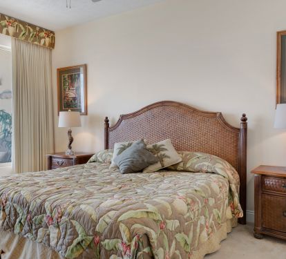The large master bedroom with King bed and walkout to expansive balcony overlooking the Gulf