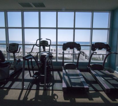Workout overlooking the beautiful beach!