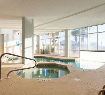 Indoor pool and hot tub.
