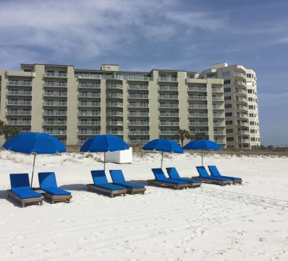 FREE (PREPAID) Beach chair/umbrella setups for your week in FLIP FLOPS ON THE MOON!