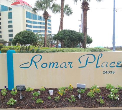 Entrance to Romar Place ... 24038 Perdido Beach Blvd, Orange Beach, AL