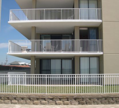 Huge "L" shaped balcony.  First balcony above ground level