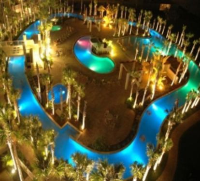 Lazy river overview at night