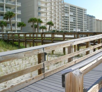 Boardwalk from pool deck to the beach