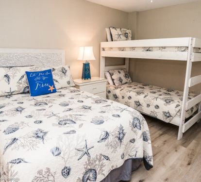 2nd Bedroom with Queen Bed and Twin Bunks