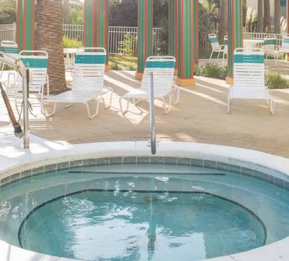 Enjoy relaxing in the hot tub.