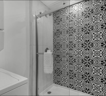 Brand new shower and tile