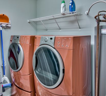 We have a great laundry room with a new washer and dryer. 